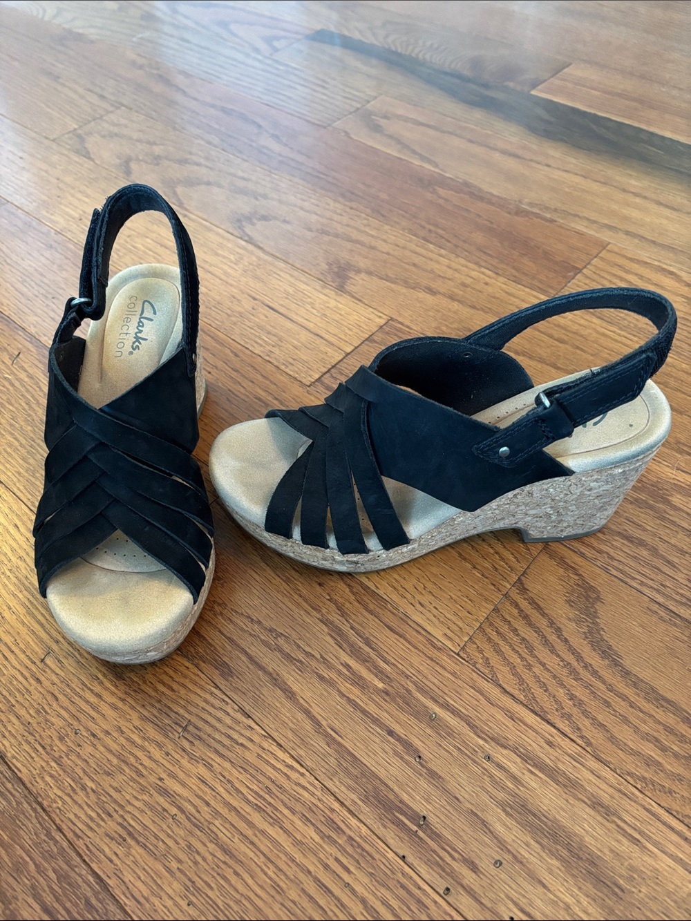 Women’s Black Suede Wedge Sandals